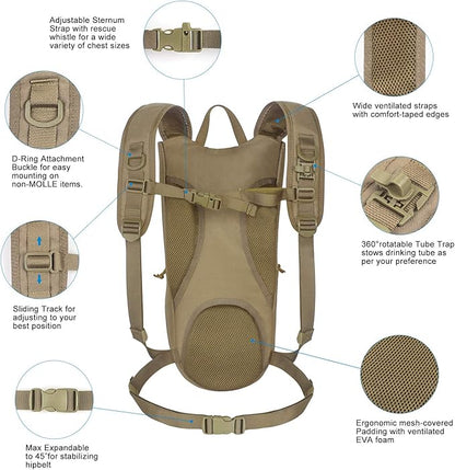 Unigear Tactical Hydration Packs Backpack 1050D - Image 3