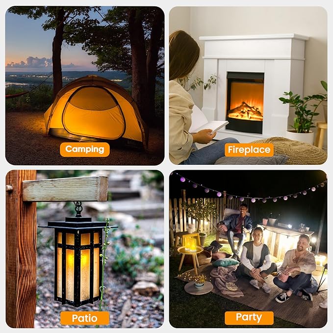 Hompavo 【Upgraded】 LED Flame Lights, 4-Mode Rechargeable Battery Operated - Image 3