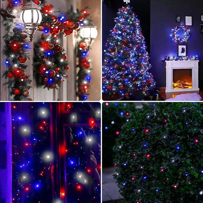 200 LED Red White and Blue Christmas String Lights Outdoor Indoor, 75.8 FT 4th - Image 7