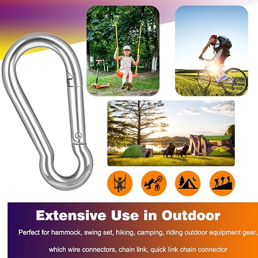 30PCS M6 Heavy Duty Carabiner Clip, 2.36Inch Snap Hook Quick Link Small - Image 3