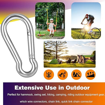 20PCS M5 Heavy Duty Carabiner Clip, 2Inch Snap Hook Quick Link Small Carabiner - Image 4