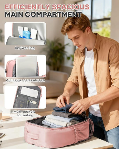 WONHOX Large Travel Backpack Carry on Flight Approved Laptop Work Business - Image 7