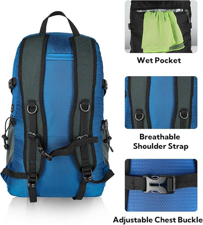 WATERFLY Lightweight Packable Hiking Backpack: 30L Foldable Travel Daypack - Image 5