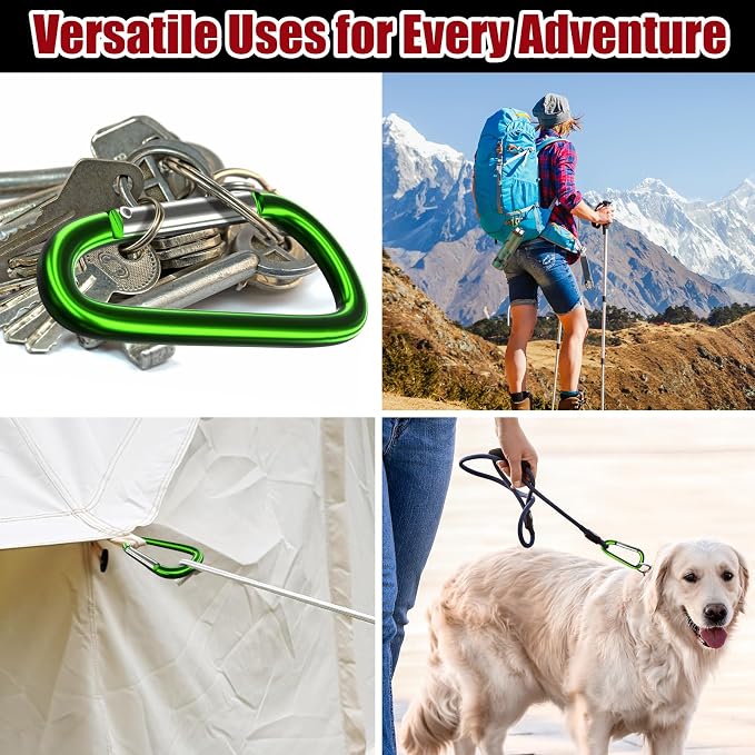sprookber 4" & 5" Extra Large Aluminum Carabiner D Ring, Caribeener Clips - Image 7