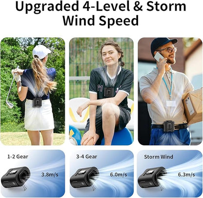 Socool 14500mAh Portable Waist Fan Clip on Belt 360 Rotation Wearable - Image 4