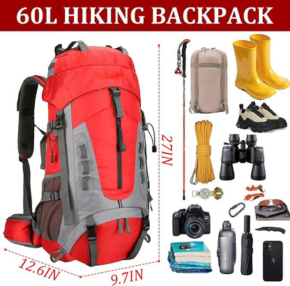 75L Hiking Backpack with Rain Cover Waterproof Camping Backpack Shoes Warehouse - Image 4