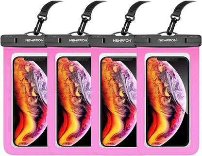 4 Pack 8.5“ Waterproof Cell Phone Pouch by Newppon