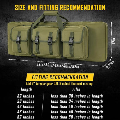 DULCE DOM 32/36/42/48/52 inch Double Rifle Case Soft Gun Bag - Image 6