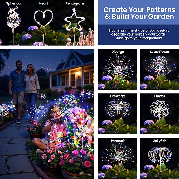 Solar Lights Outdoor, 120LED 8pack Fairy Garden Lights Decor - Image 6