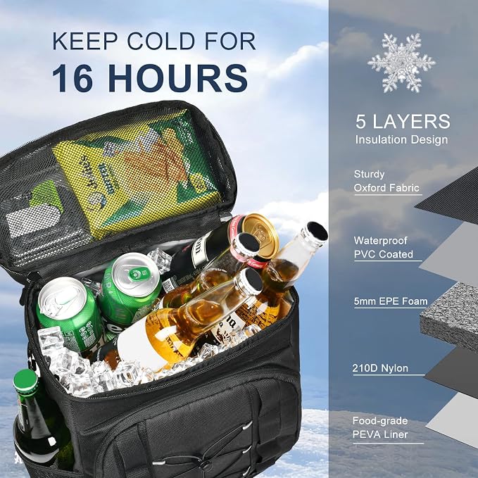 33 Cans Insulated Backpack Cooler - Image 4