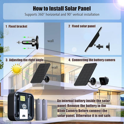 Rhorawill 4 Pack Solar Panel for Blink Outdoor 2K+/4/Outdoor XT3 and XT2/XT - Image 6