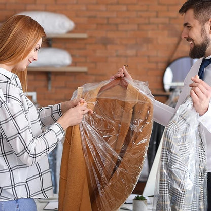 20 Pack Garment Bags for Hanging Clothes Plastic Garment Bags Clear Clothes - Image 5
