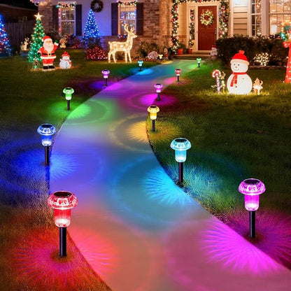 Priddop Solar Lights Outdoor Pathway Waterproof 12 Pack Color Changing LED - Image 9