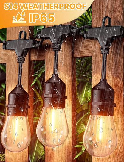 Svater Outdoor String Lights 150FT, E26 Socket, 1 Watt Dimmable 2700K Warm White - Image 2