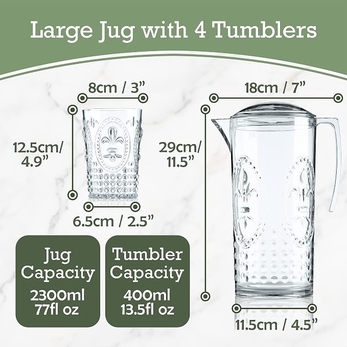 Muldale Plastic Pitcher and Glasses Set - Image 3