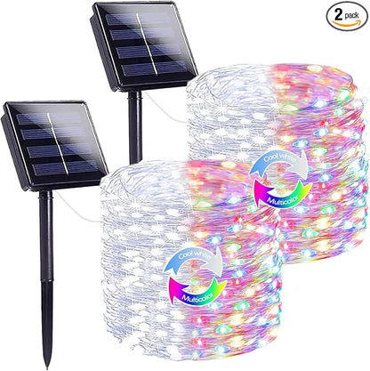 Cool White and Multicolor Color Changing Solar String Lights by SANJICHA