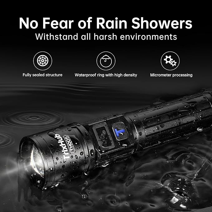 TrixHub Rechargeable Flashlights 3 Pack, Super Bright High Lumens Flash Light - Image 7