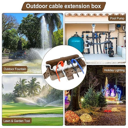 Medium Outdoor Electrical Box, IP54 Waterproof Extension Cord Cover w/ 6 Cable - Image 7