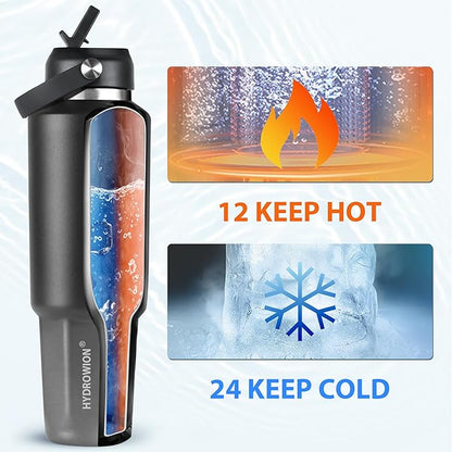 HYDROWION 40 oz Insulated Water Bottle, Car Water Bottle Holder - Image 3