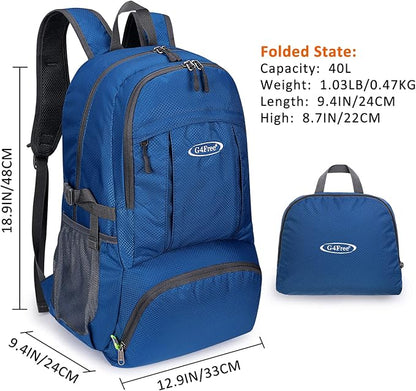 G4Free 40L Lightweight Packable Hiking Backpack, Waterproof Travel Daypack - Image 4