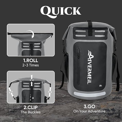 Waterproof Dry Bag with Waterproof Phone Case and small waterproof Bag Grey - Image 5