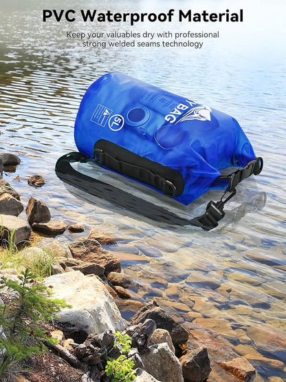 HEETA Dry Bag Waterproof for Women Men, 5L/10L/20L/30L/40L Roll Top Lightweight - Image 3