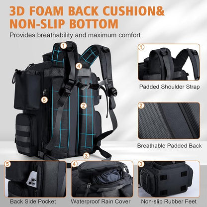 Goture Fishing Backpack, 58L 900D Water-Resistant Insulated Tackle Backpack - Image 6