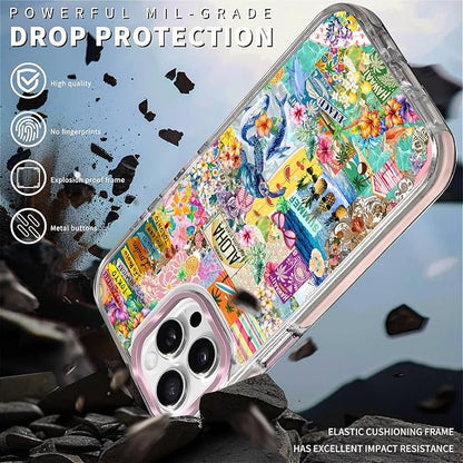 Case for iPhone 13 Pro, Hawaii Aloha Cover Coastal Beach Collage Phone Case - Image 5