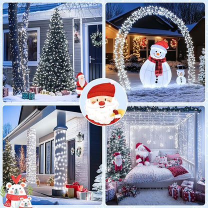 JMEXSUSS 132 ft 400 LED White Christmas Lights Indoor Outdoor Waterproof - Image 7