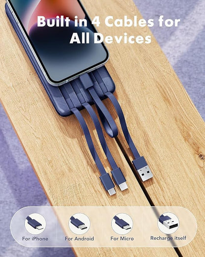 charmast Portable Charger with Built in Cables, Power Bank with Cords Wires - Image 2