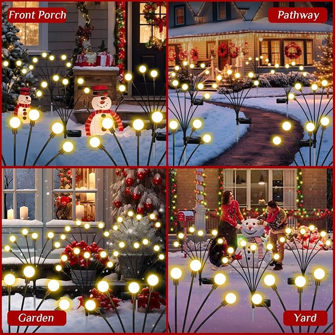 ZFNN Solar Firefly Lights 16 LED Swaying Outdoor Waterproof Decorative Lights - Image 9