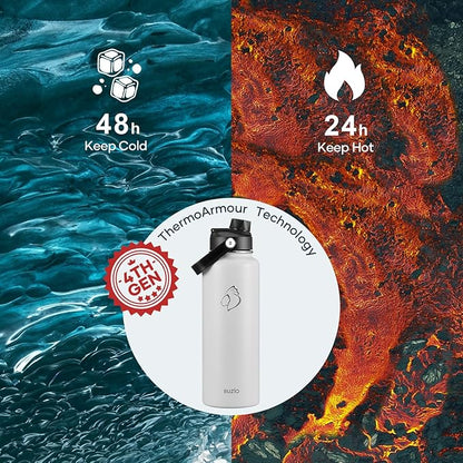 BUZIO 40 oz Water Bottle Insulated, Triple Wall Vacuum Stainless Steel Flask - Image 2