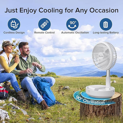 Belife X8 Portable Fan, Cordless 7200mAh Battery Operated Oscillating Fan - Image 6