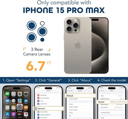 TIESZEN for iPhone 15 Pro Max Case, Compatible - Image 8