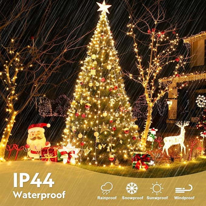 JMEXSUSS 400 LED Christmas Lights Indoor Outdoor, 132 ft Warm White String - Image 5