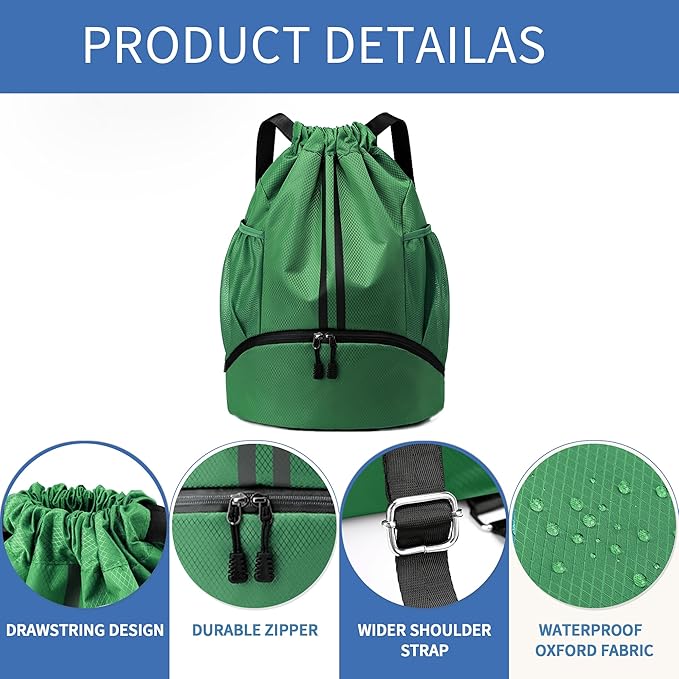 JELUTAR Drawstring Backpack Gym Bag - Image 8