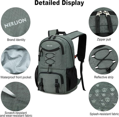Nerlion Lightweight Foldable 35L Hiking Backpack Travel Backpack - Image 6