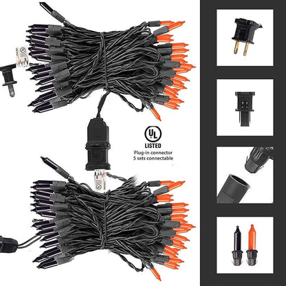 TW SHINE Purple and Orange Halloween Lights, 20FT 100 Count Incandescent Mini - Image 3