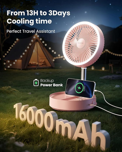 Gaiatop Portable Pedestal Fan 16000mAh Battery, Foldable Oscillating Standing - Image 2