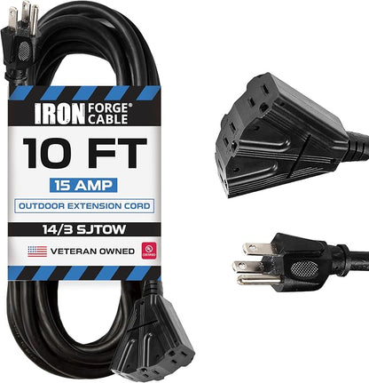 Iron Forge Cable 14 Gauge Outdoor Extension Cord 10 Ft by IronForgeCable