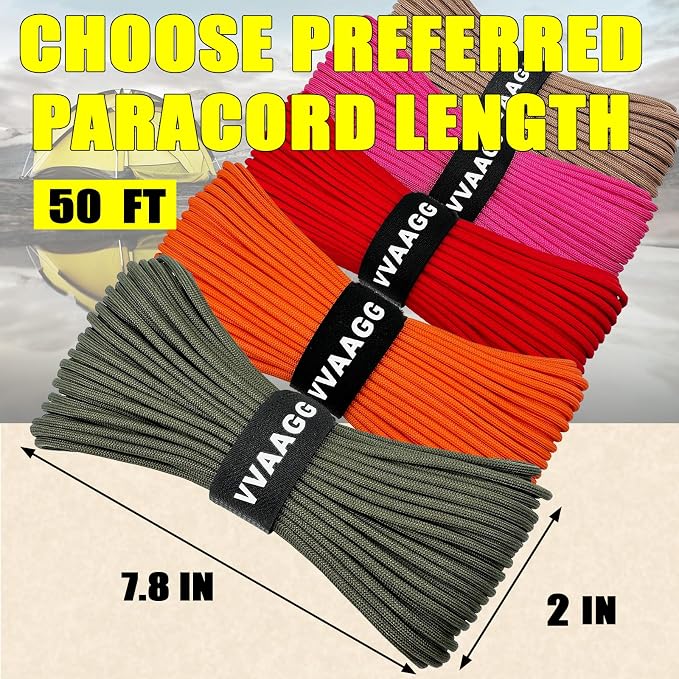 VVAAGG 1000 Paracord Rope, 50ft 12 Strand Parachute Cord - Image 3