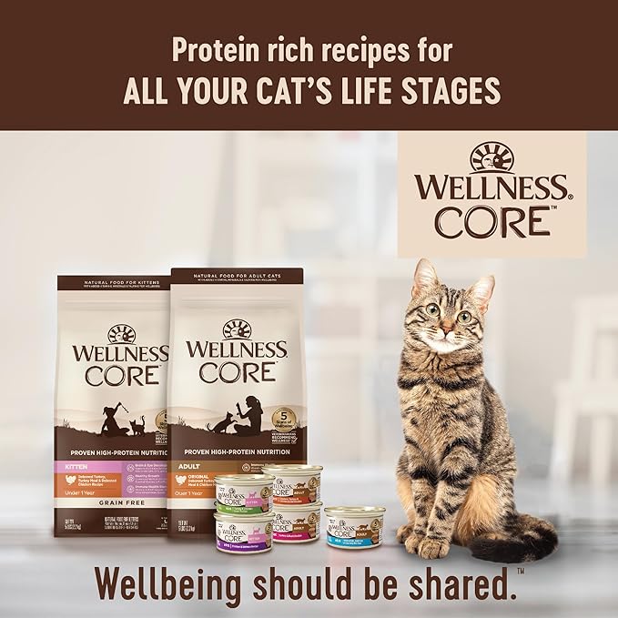 Wellness CORE Adult Dry Cat Food, Grain Free Kibble, Turkey and Chicken Recipe - Image 8