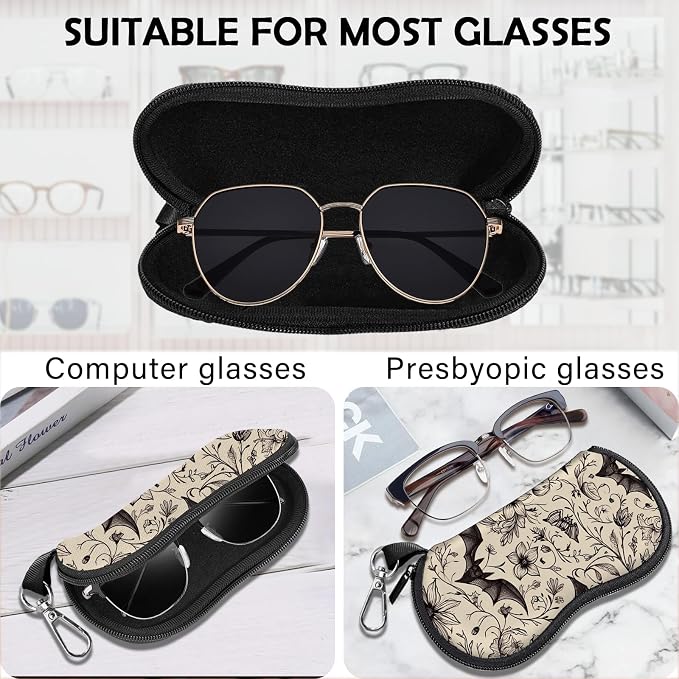 Glasses Case Sunglasses Eyeglass Soft Case Zipper Light Neoprene Pouch - Image 3