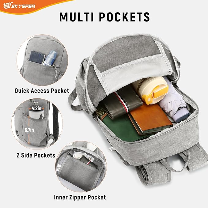 SKYSPER Anti Theft Hiking Backpack, 18L RFID Packable Travel Daypack, - Image 4
