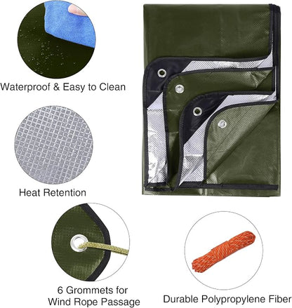 RedSwing 4 Pack Heavy Duty Waterproof Emergency Thermal Tarp, Insulated - Image 4