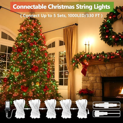 Upgraded Connectable 200 LED Christmas String Lights Outdoor Indoor, 66FT Red - Image 2