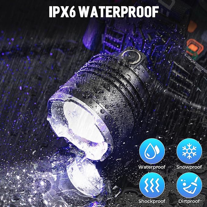 LED Rechargeable Headlamp 2 Pack, 000 Lumens Head Lamps Super Bright Long - Image 6