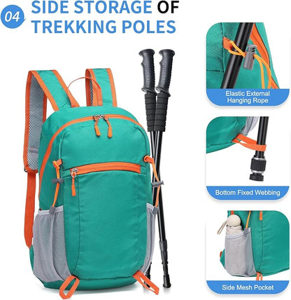 Hiking Daypack Packable, Camping Backpack Water Resistant Lightweight Polyester - Image 5