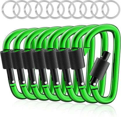 sprookber 3" Locking Carabiners | Keychain Carbineers D Ring Key Clip Spring by Sprookber