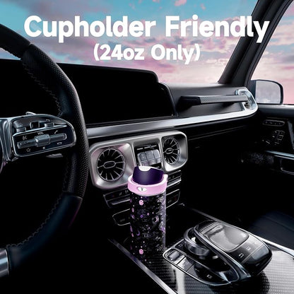 24 oz Insulated Water Bottle for Women: Meoky Stainless Steel Water Bottle - Image 4